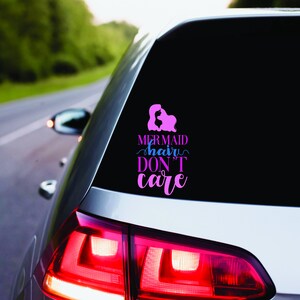 Zeemeermin Haar Don't Care Permanent Vinyl Decal | Mermaid Life Zeemeermin | Auto Accessoires