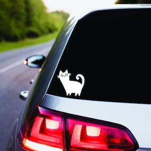 Schattige Kat Permanent Vinyl Decal | Kat Persoon | Kat Lady | Auto Accessoires