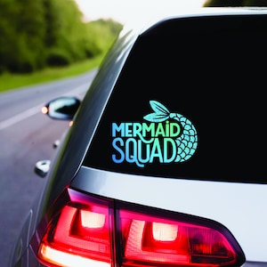Mermaid Squad Permanente Vinyl Decal | Mermaid Life Zeemeermin | Auto Accessoires