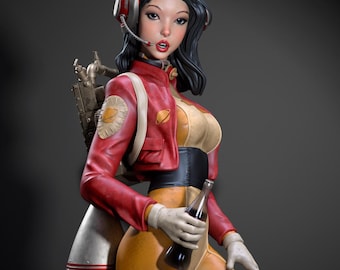 Retro Astronaut Pinup Female - CA3D Studios | 1/6 Scale ABS-Like Tough Resin SFW and NSFW Model kit| Highly Detailed Collectible Model Kit