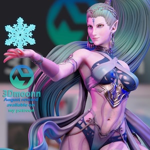 Iconisch vrouwelijk fantasy-videogamepersonage - 3D-harsmodel van stevige hars 1/6 schaal van 3dmoonn- RangrezModels