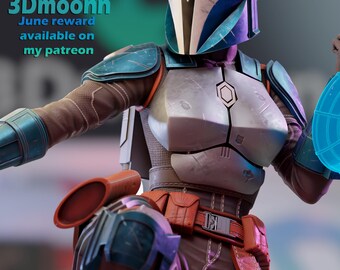 Armored Warrior Leader Figure - Galactic Heroine 3D Model - Tough Resin 1/6 Scale 3D Resin Model by 3dmoonn- RangrezModels