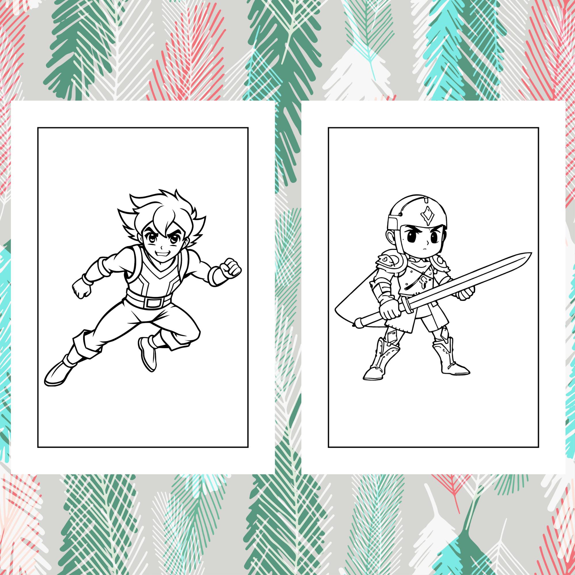 RPG Character Digital Coloring Book for Kids - 10 Printable Pages ...