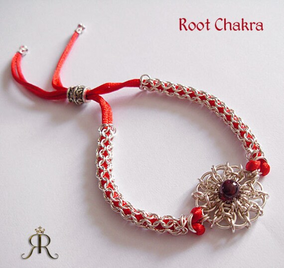 Daisy Root Chakra sterling silver bracelet with Etsy