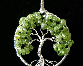 Spring blooming- Peridot Tree of Life - August Birthstone