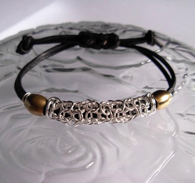 His and Hers Leather and Sterling Silver Bracelet Etsy
