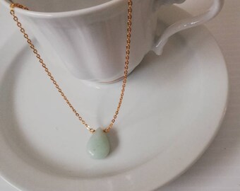 Amazonite teardrop pendant/ the “peacemaker stone” /Hope stone /Chakra jewelry/ Amazonite necklcae