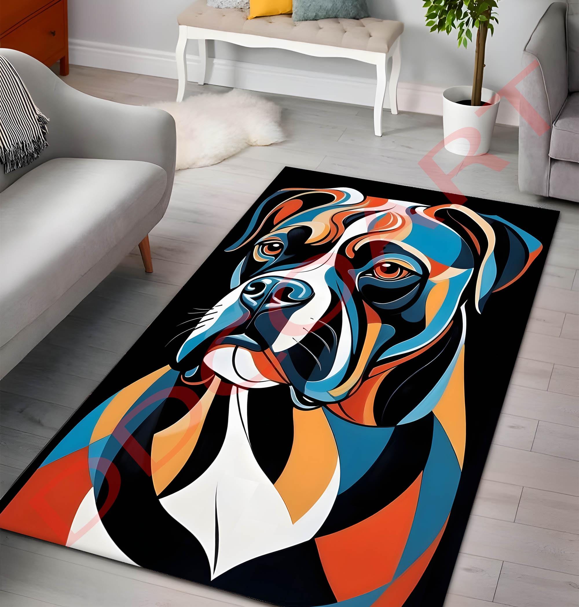 ラグ・カーペット FEROCIOUS doberman jacquard blanket rug Doberman Rug: Fierce Dog Art, Man Cave Decor - Etsy