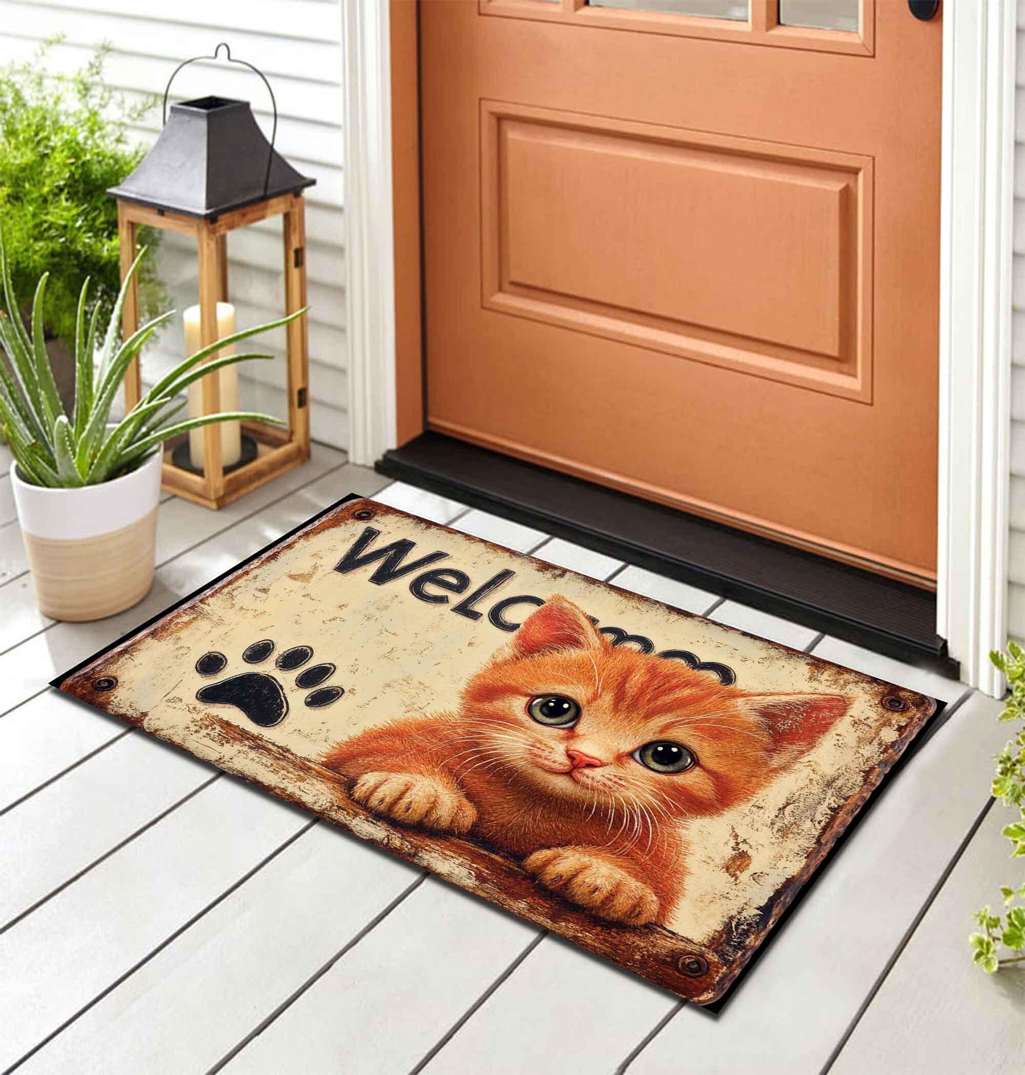 Kitten Welcome Doormat: Vintage Cat Lover Entry Rug - Etsy