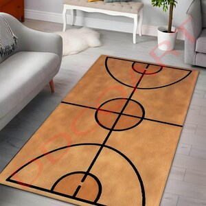 Basketball 3 Point Line Rug Basketball Court Rug: Minimalist Sports Area Rug - Etsy