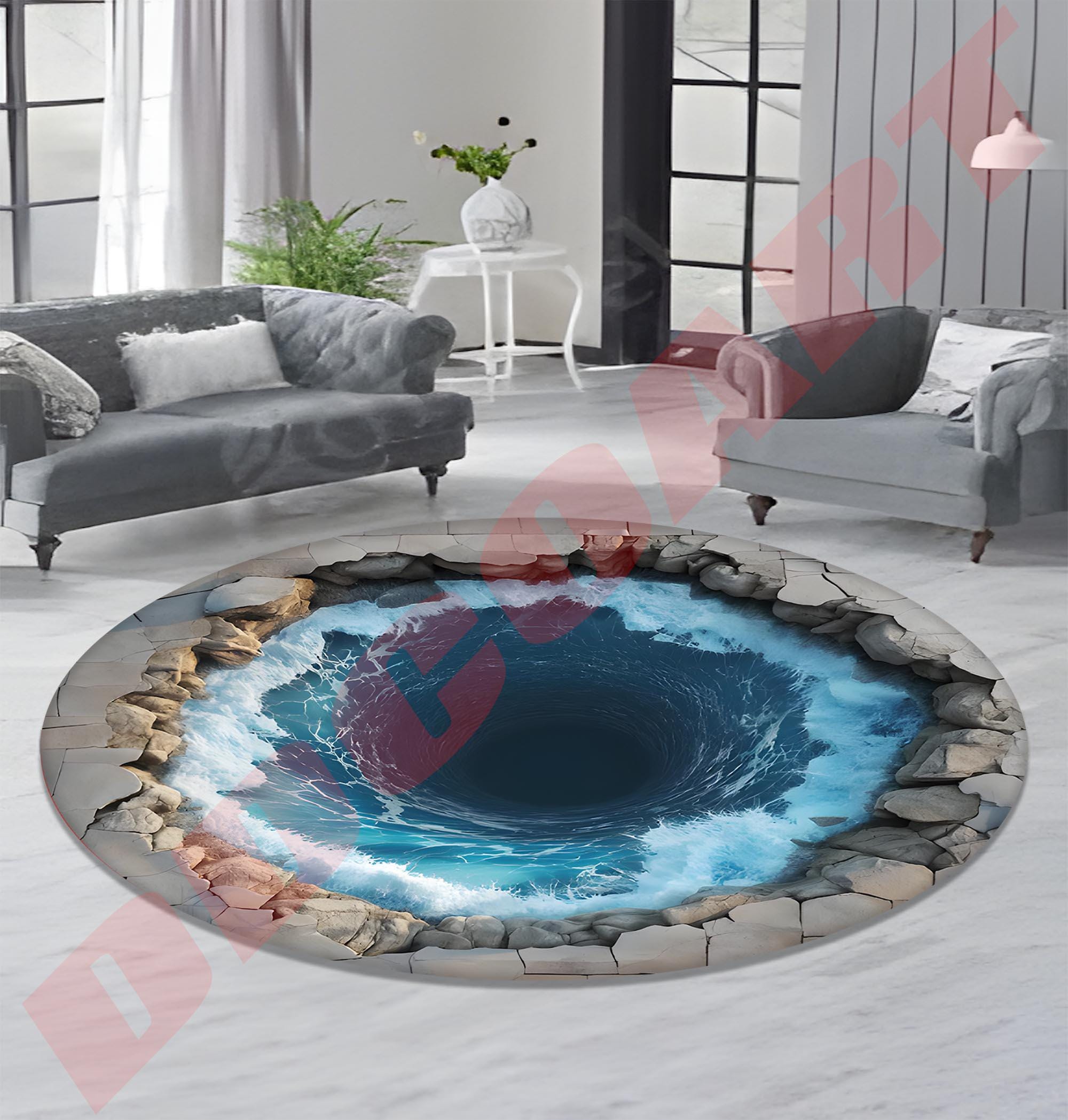 3d Round Rugs 3D Round Rug, 3D Rug, Big Crack Rug, Deep Hole Rug, Illusion Rug, 3D ...
