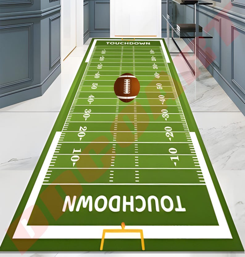Touchdown Rugs American Football Field Rug: Washable Team Logo Area Rug - Etsy