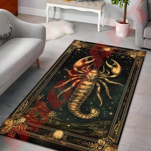 Skorpion Konstellationsteppich - Sternzeichen-Teppich, Astrologie-Skorpion für Wohn- oder Schlafzimmer, Geschenk für Horoskop-Liebhaber