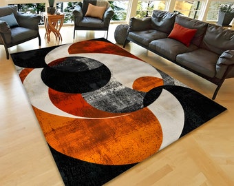 Abstract Minimalist, Modern Rug, Subtle Colorful Area, Rugs for Bedroom, Living Room, Office, Geometric Stripes Luxury Collection Rug