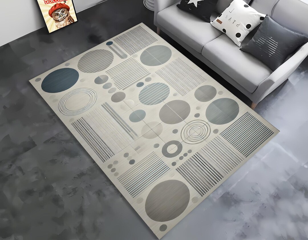 Minimalist Area Rug, Modern Minimal Rug, Absract Minimal Rug, Neutral ...