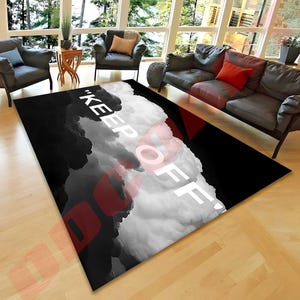 Keep Off Rug, Clouds Keep Off Rug, Keep Off, Black and White Keep Off Rug, Keep Off Fan Rug, Night Sky Keep Off Rug, Black Keep Off Rug