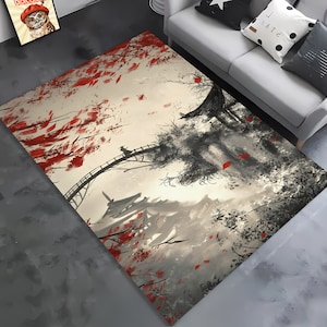 Alfombra con patrón de anime japonés, alfombra de anime, alfombra artística, alfombras de tendencias increíbles para la sala de estar, alfombras para decoración del hogar, alfombras para la estética del dormitorio, alfombra