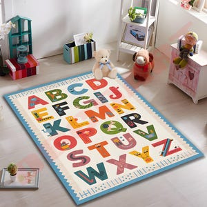 Süßer Alphabet-Teppich, Kinderteppich, Lernteppich, Lernteppich, Lernspielzeug, Kinderteppich, rutschfest