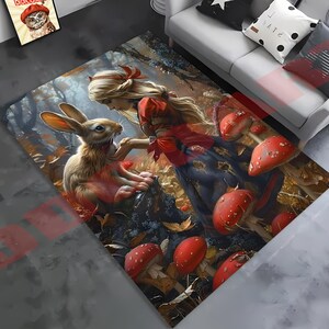 Dywan Alicja w Krainie Czarów: neutralna, antypoślizgowa mata do zabawy w pokoju dziecięcym