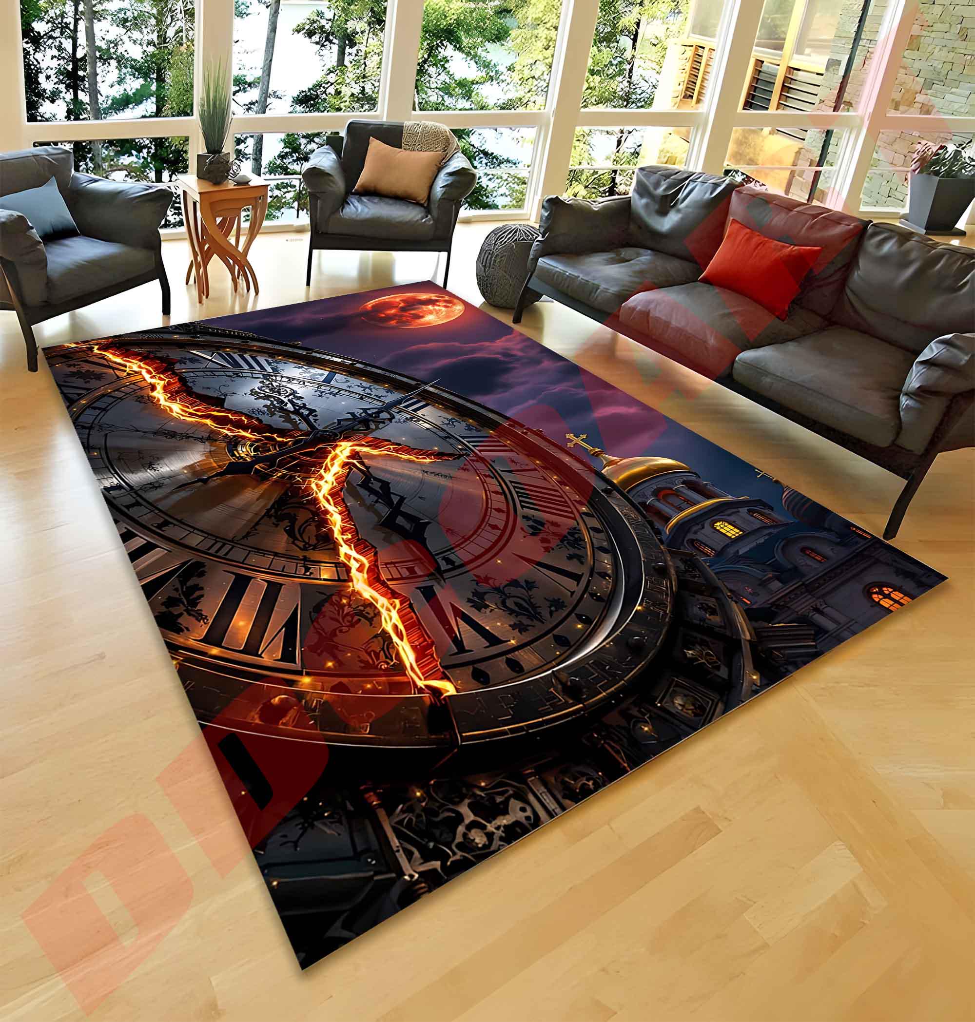 Gothic Broken Clock Rug: Dark Fantasy Home Decor, - Etsy