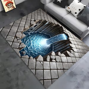 3D Rug, Illusion Rug, Optical Illusion Rug, 3D Huge Crack, 3D Design Rug, 3D Area Rug, Non Slip Rug, Housewarming Gift
