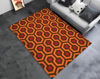 Overlook Hotel Rug: Vibrant Hexagon Pattern, Washable Area Carpet