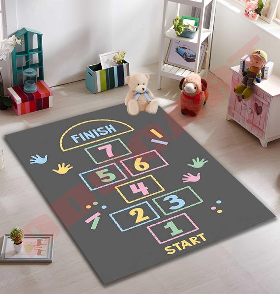 子供用けんけんぱ遊びマット、知育ゲームカーペット、プレイルーム 