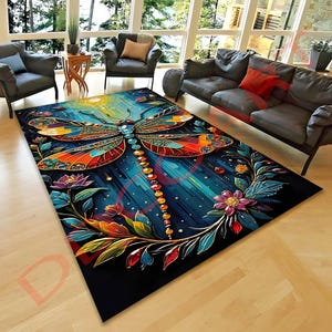 Butterfly Rug For Elegant Home Decor,Colorful Rug For Maximalist Decor, Rustic Decor, Living Room Rug, Aesthetic Rug, Art Deco, Rustic Rug