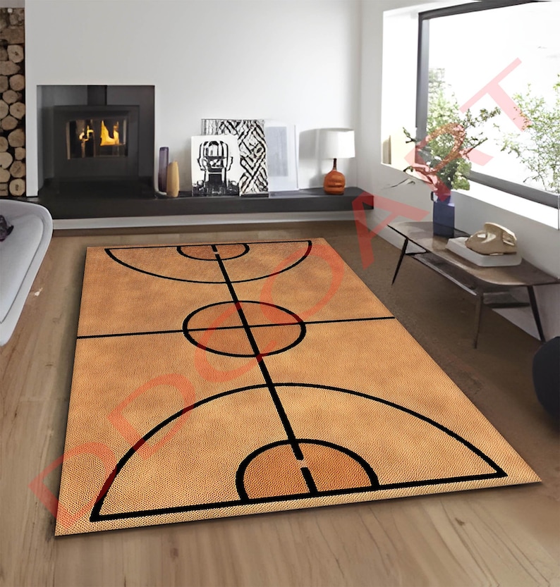 Basketball Court Rug: Minimalist Sports Area Rug - Etsy