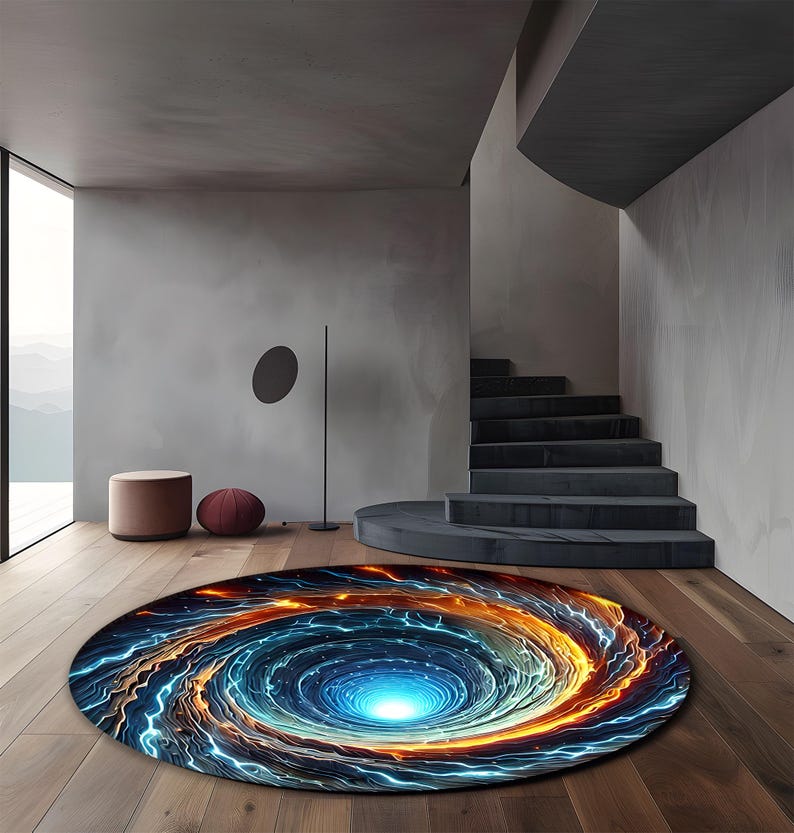 3D Rug, 3D Vortex Round Rug: Optical Illusion Floor Mat - Etsy