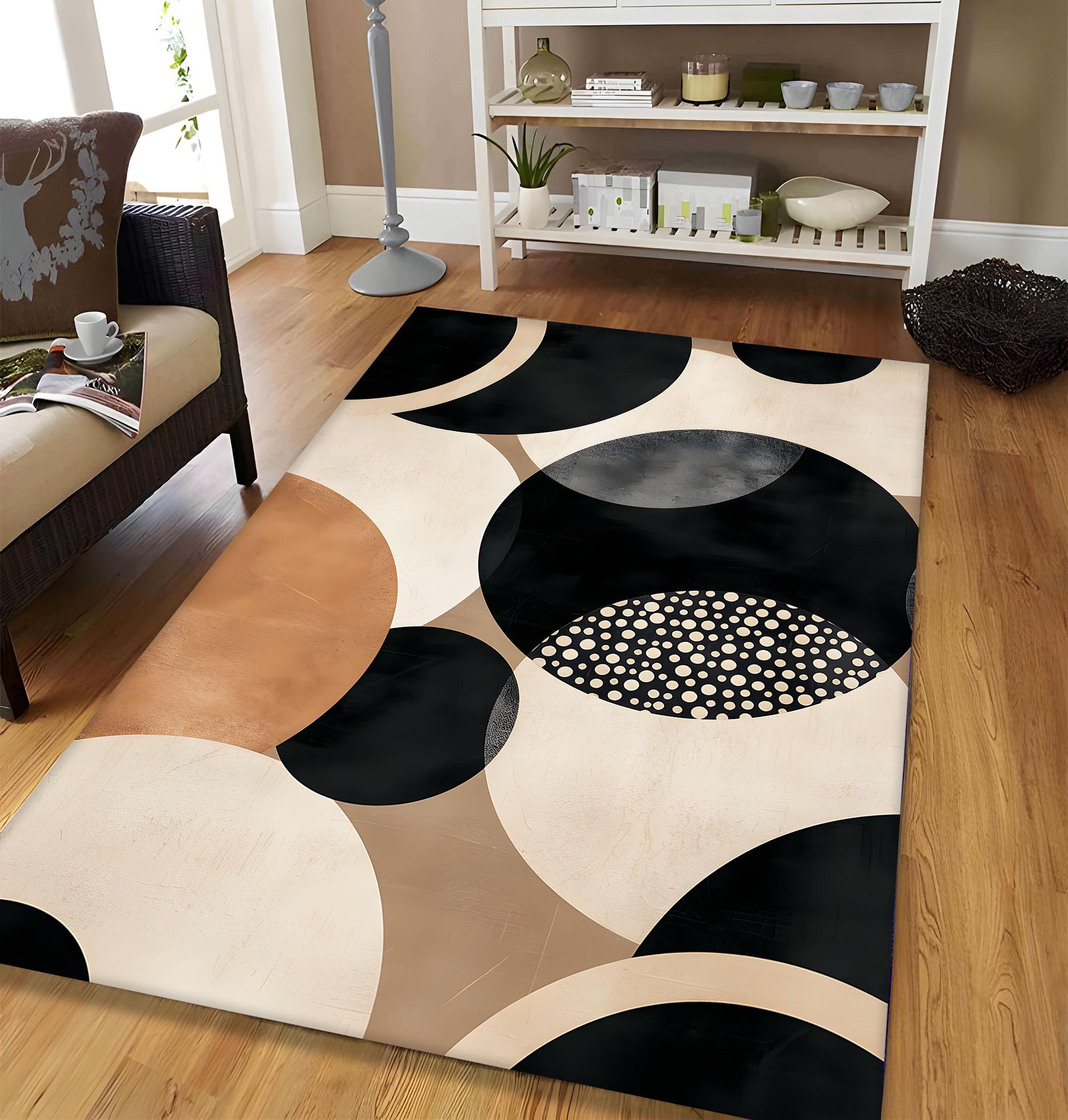 Abstract Minimalist, Modern Rug, Subtle Colorful Area, Rugs for Bedroom, Living Room, Office, Geometric Stripes Luxury Collection Rug