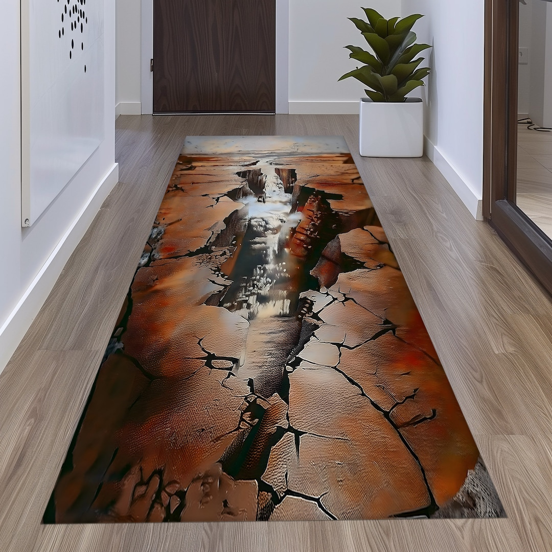 3D Crack Rug, Optical Illusion Runner Rug - Etsy