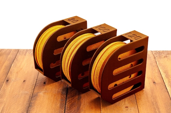 Sandpaper Storage / Organizer Round Disc Holder with Grit #'s Printed  for Woodworking Shop