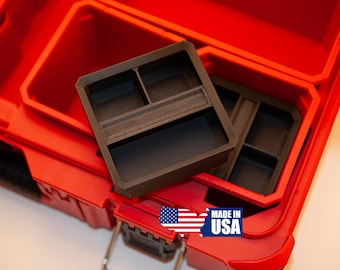 Milwaukee PACKOUT Small Parts Organizer Divider Bins - 3 Compartments Each - Stacking - Set of 3