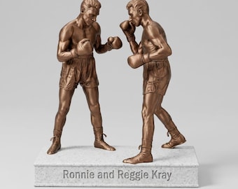 Kray Twins Boxing Fight Statue – Ronnie and Reggie Kray in the Ring – London Legends