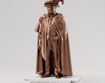 Winston Churchill - Knight of the Garter Statue – British War time Leader