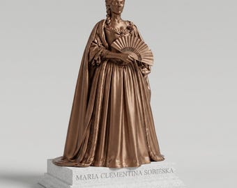 Maria Clementina Sobieska Bronze Effect Statue – 25cm Historical Collectible