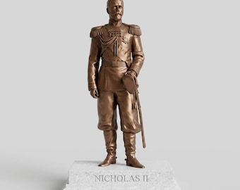 Tsar Nicholas II Bronze Effect Statue – 25cm Historical Collectible Figure
