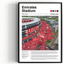 Emirates Stadium poster, North London iconic stadium