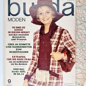 85+ patterns, 9/1969 Burda Moden September Vintage Fashion Magazine, sewing patterns and instruction