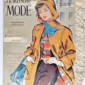 11/1951 "Praktische Mode" November Vintage Fashion Magazine, sömnadsmönster och instruktion
