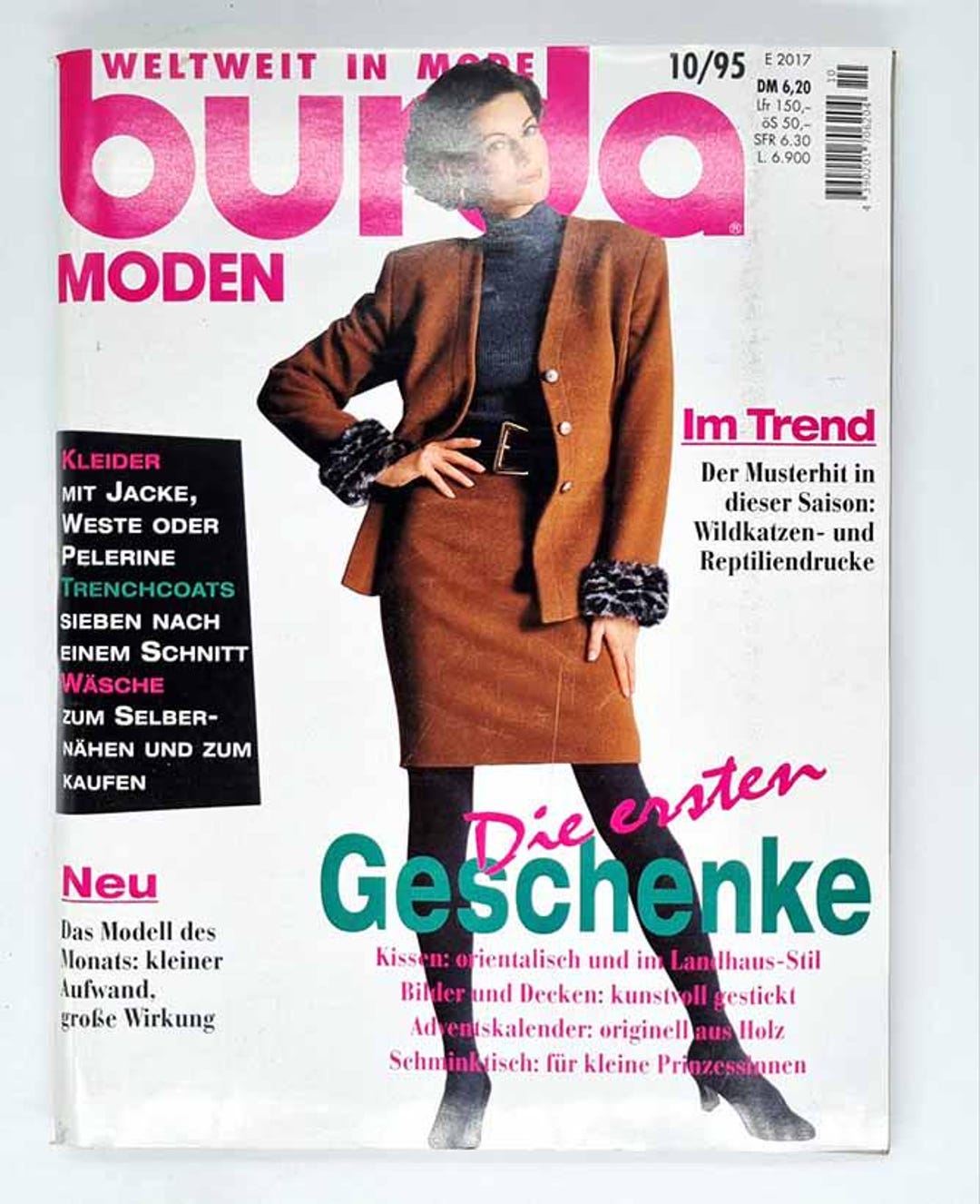 50+ Patterns, 10/1995 Burda Moden October Vintage Fashion Magazine ...