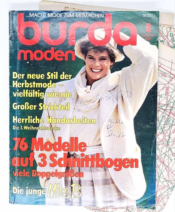 65+ Patterns, 9/1984 Burda Moden September Vintage Fashion