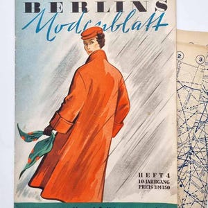 4/1954 Berlins Modenblatt April Vintage Fashion Magazine, sewing patterns and instruction