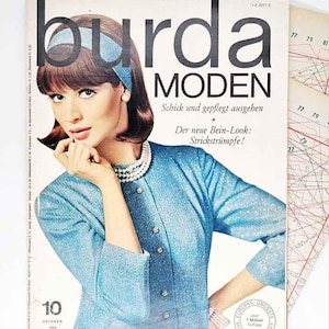 85+ patterns, 10/1964 Burda Moden October Vintage Fashion Magazine, sewing patterns and instruction