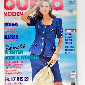 5/1994 "Burda Moden" May Vintage Fashion Magazine, sewing patterns and instruction
