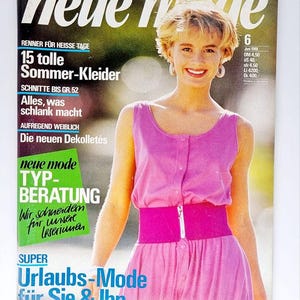 Más de 90 patrones de verano, revista de moda vintage Neue Mode de junio de 1988, patrones de costura e instrucciones