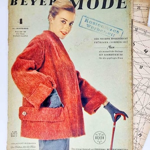 60+ Schnittmuster, 4/1957 Beyer Mode Spring Summer Vintage Fashion Magazine, Schnittmuster und Nähanleitung