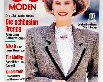 100+ Patterns, 9/1988 Burda Moden September Vintage Fashion