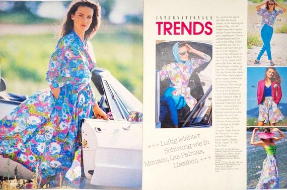 Magazine BURDA Vintage Mars 1991 - Tendances Internationales Robes & Coordonnés - Occasion